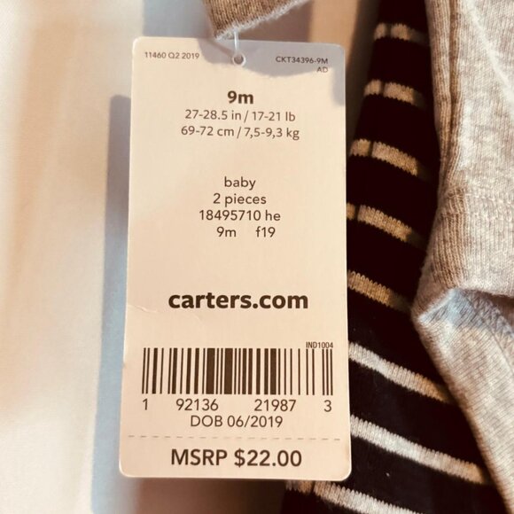 Carter’s Baby “Mommy’s Little Monster” 2-Piece Frankenstein Outfit Grey 9 Months - Picture 3 of 8